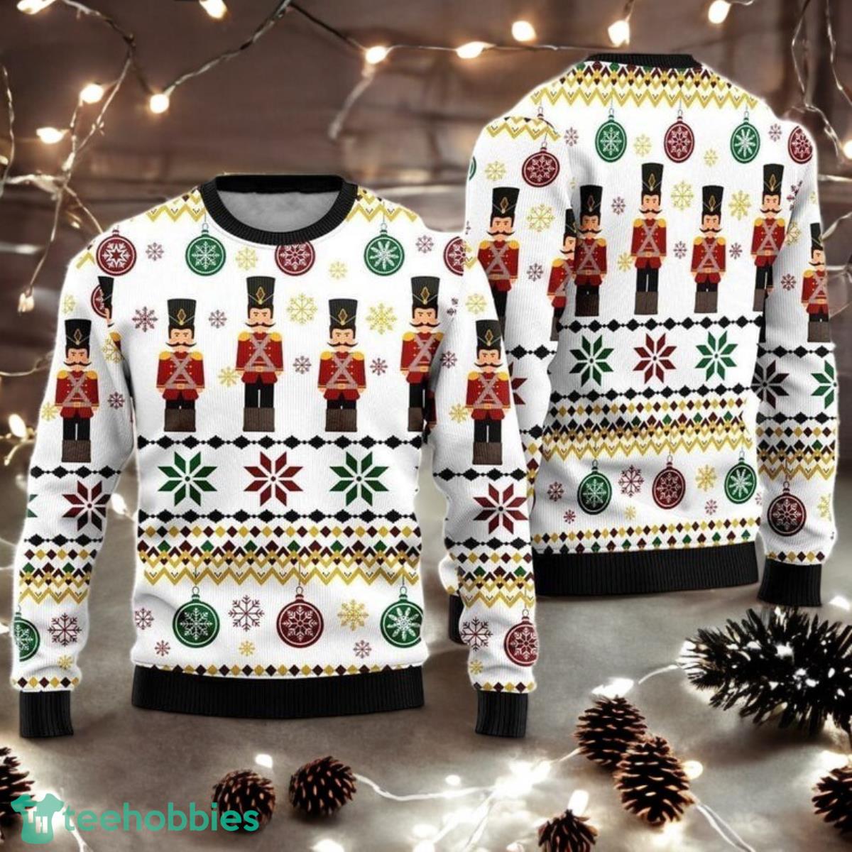 Retro Nutcracker Group Ugly Christmas Sweater Nutcracker Xmas Sweater image Retro Nutcracker Group Ugly Christmas Sweater Nutcracker Xmas Sweater Product Photo 1
