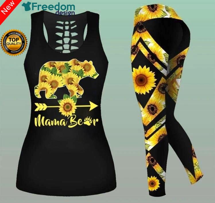 Combo Mama Bear Sunflower Leggings & Tank Top - 5XL