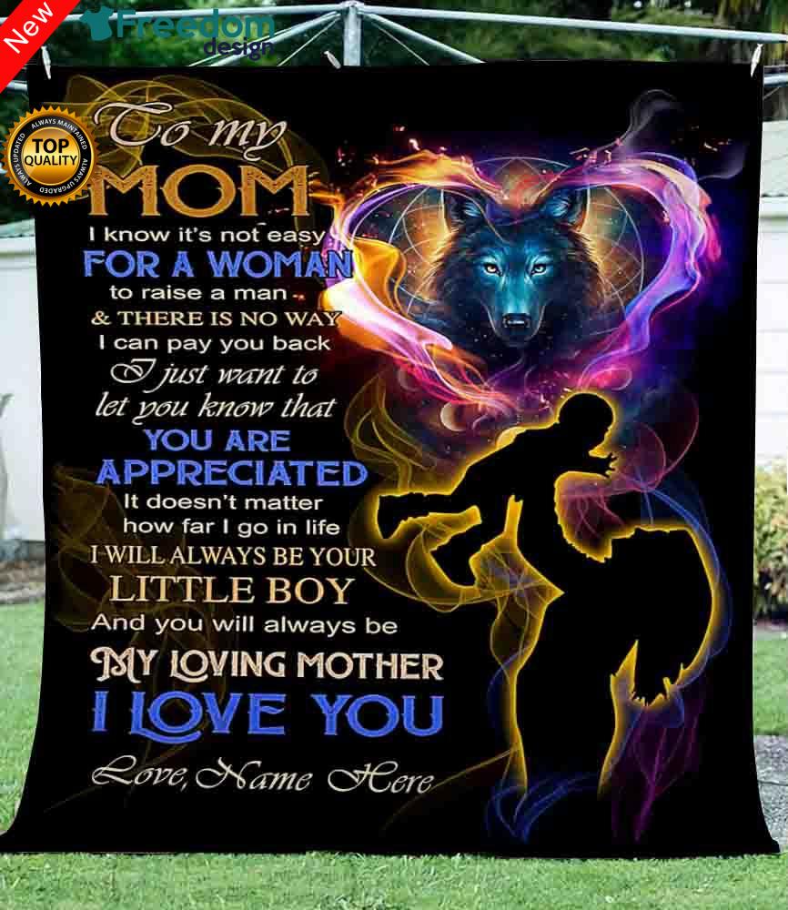To my mom Custom Fleece Blanket - personalized sentimental unique happy Mother's day, birthday, Christmas gift ideas for mom from son