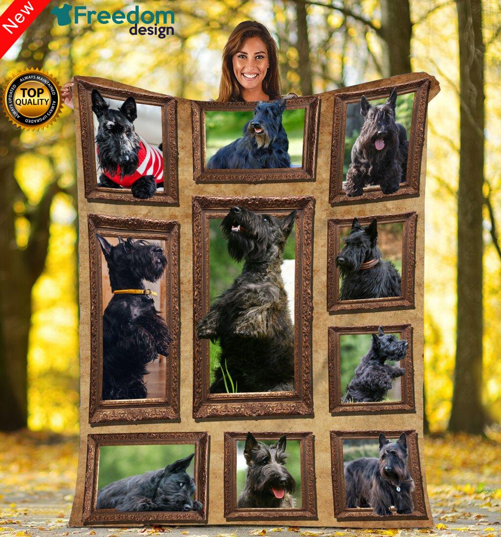 D Cute Scottish Terrier dog Throw Fleece Blanket