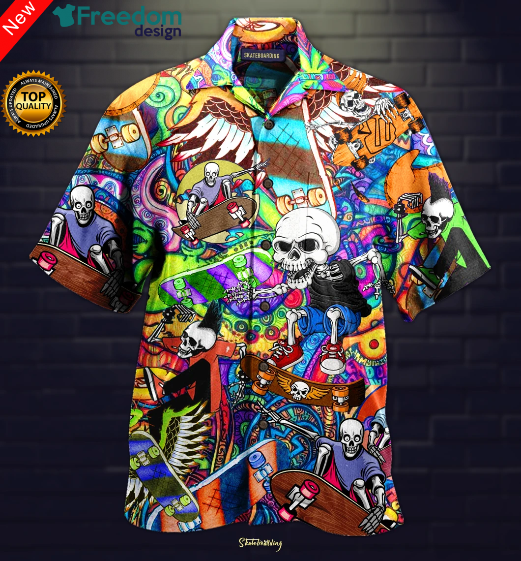 Skeleton Skating Hawaiian Shirt | Unisex